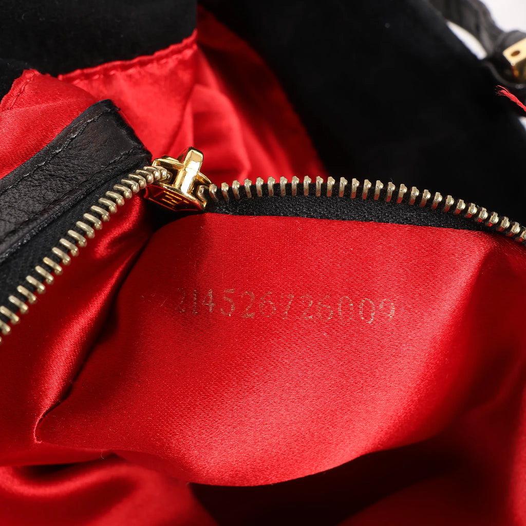 FENDI Suede x Leather Shoulder bag in Black