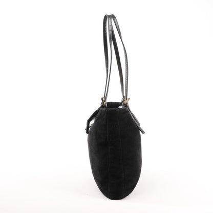 FENDI Suede x Leather Shoulder bag in Black
