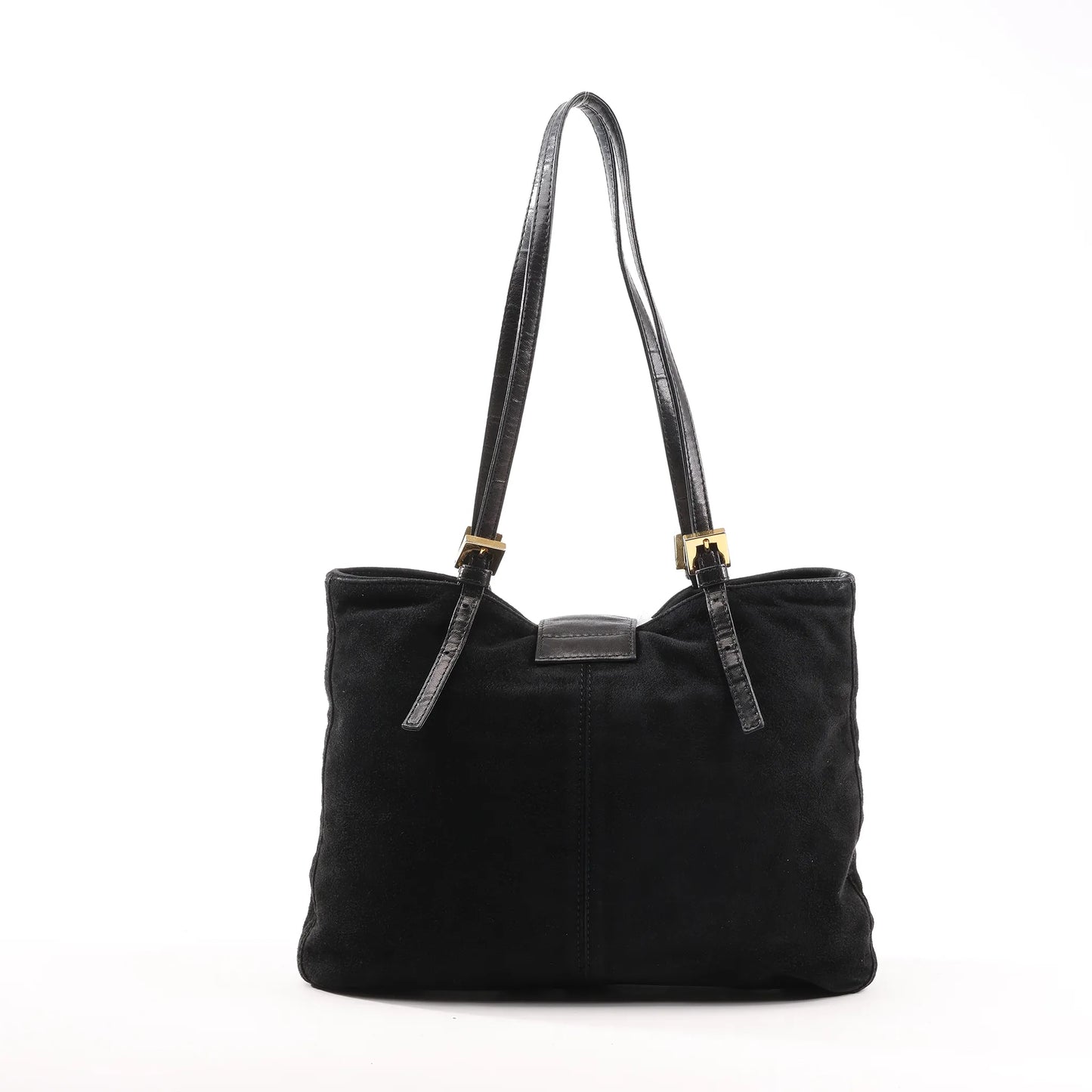 FENDI Suede x Leather Shoulder bag in Black