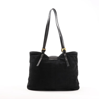 FENDI Suede x Leather Shoulder bag in Black