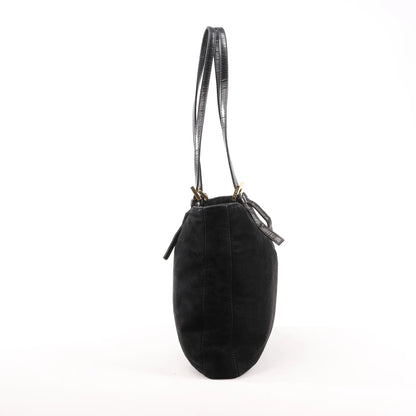 FENDI Suede x Leather Shoulder bag in Black