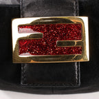 FENDI Suede x Leather Shoulder bag in Black