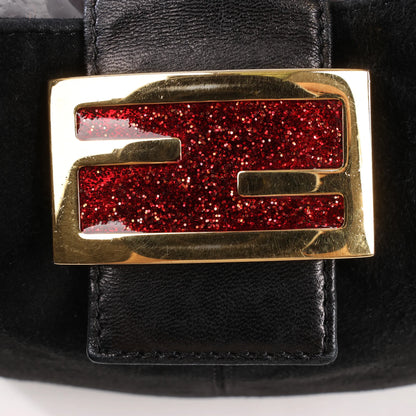 FENDI Suede x Leather Shoulder bag in Black