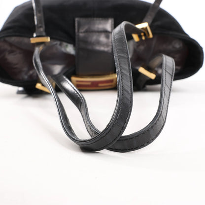FENDI Suede x Leather Shoulder bag in Black