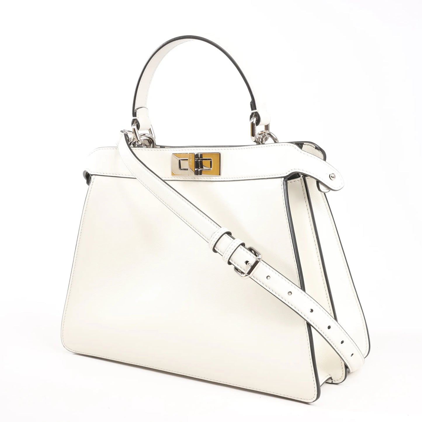 Fendi x Marc Jacobs Peekaboo ICU Co., Ltd. Medium Leather 2Way Handbag in White 8BN321