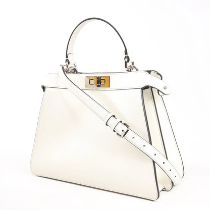 Fendi x Marc Jacobs Peekaboo ICU Co., Ltd. Medium Leather 2Way Handbag in White 8BN321