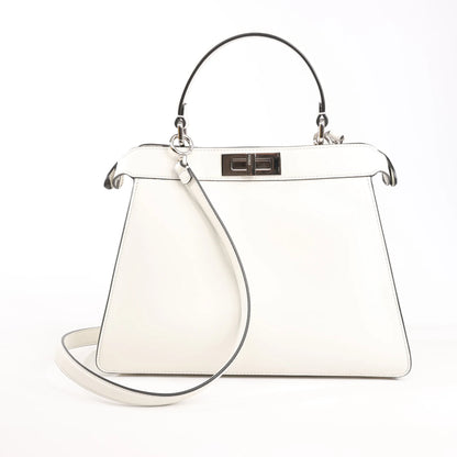 Fendi x Marc Jacobs Peekaboo ICU Co., Ltd. Medium Leather 2Way Handbag in White 8BN321