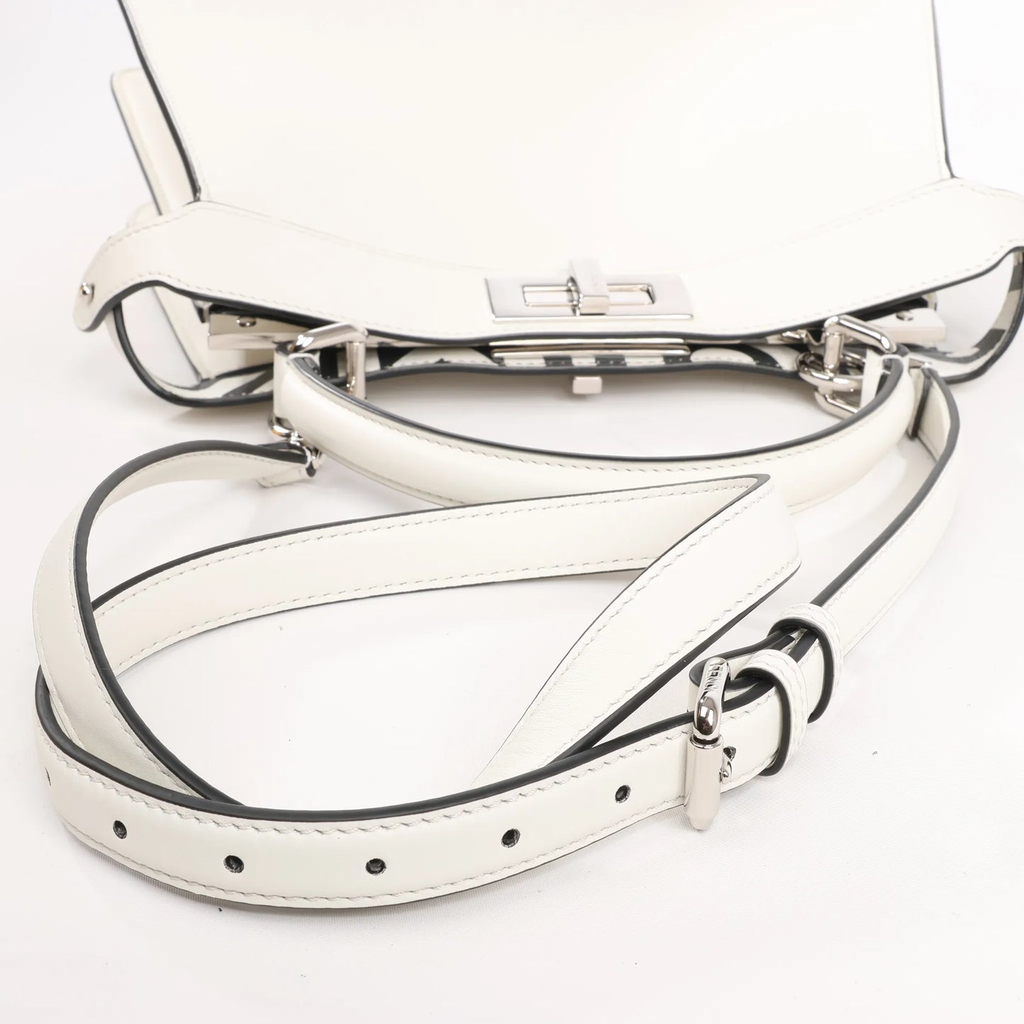Fendi x Marc Jacobs Peekaboo ICU Co., Ltd. Medium Leather 2Way Handbag in White 8BN321