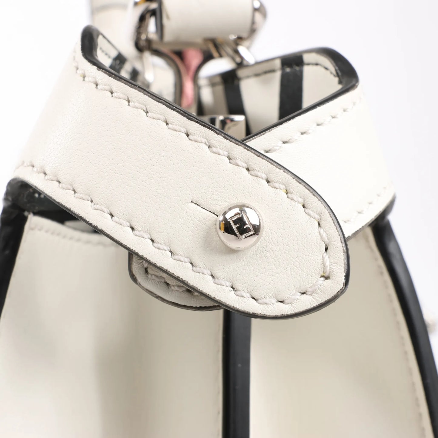 Fendi x Marc Jacobs Peekaboo ICU Co., Ltd. Medium Leather 2Way Handbag in White 8BN321