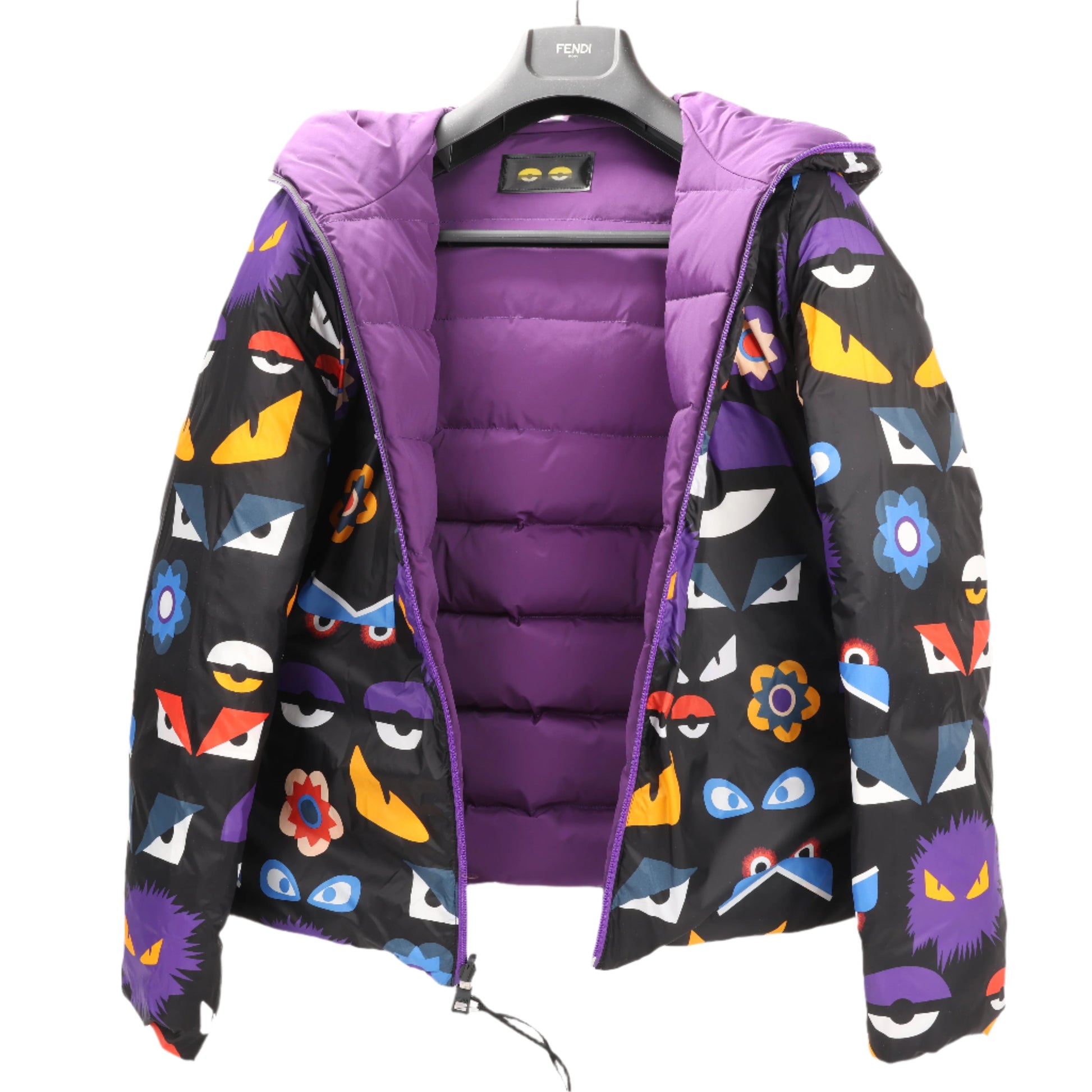 Fendi Purple Puffer Jacket, Size 44