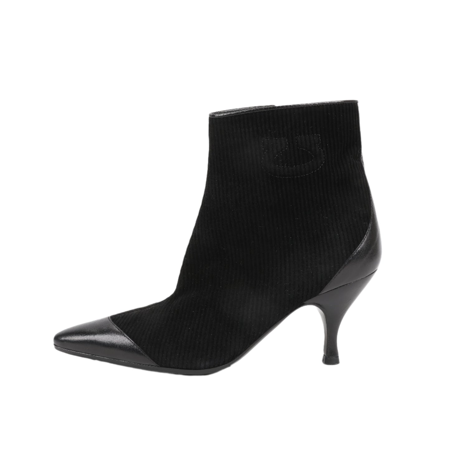 Bottines Ferragamo Gancini en cuir et daim noir, pointure 4,5 US