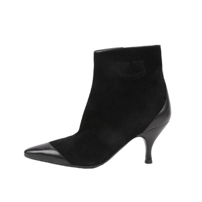 Bottines Ferragamo Gancini en cuir et daim noir, pointure 4,5 US