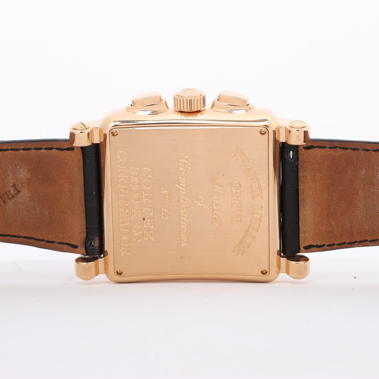 Franck Muller Conquistador Cortez 10000 H CC Leder x RS AT Uhr mit silbernem Zifferblatt