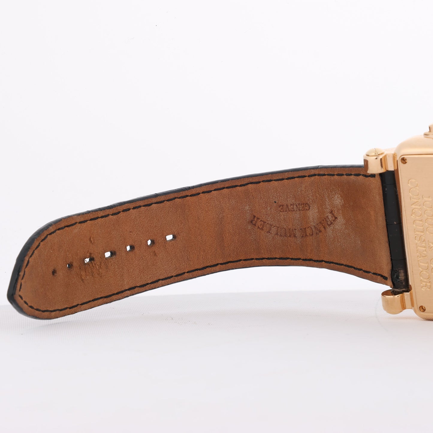 Franck Muller Conquistador Cortez 10000 H CC Leder x RS AT Uhr mit silbernem Zifferblatt