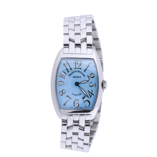 Franck Muller Tonneau Curvex 722 SS QZ Blue-Face Watch