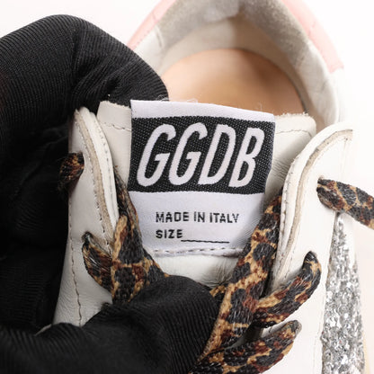 Golden Goose Glitter Star Kids Sneakers in White x Pink, Size 28 EU