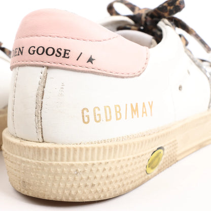 Golden Goose Glitter Star Kids Sneakers in White x Pink, Size 28 EU