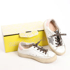 Golden Goose Glitter Star Kids Sneakers in White x Pink, Size 28 EU