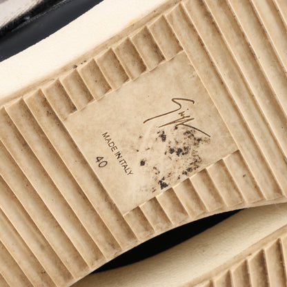 Giuseppe Zanotti High-top Sneakers Camouflage x Leather in Black, Size 40 EU