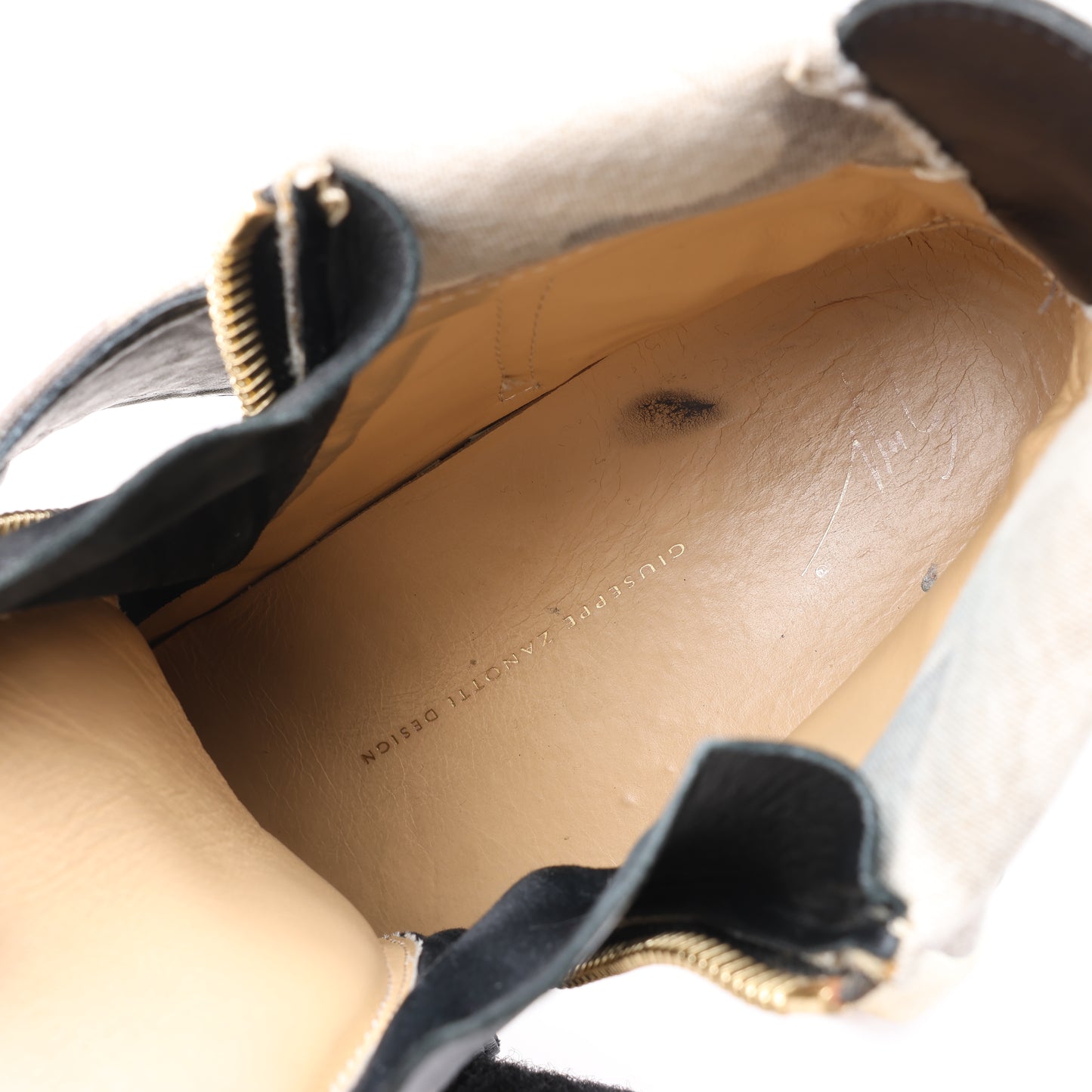 Giuseppe Zanotti High-top Sneakers Camouflage x Leather in Black, Size 40 EU