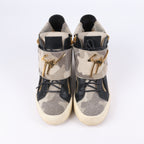 Giuseppe Zanotti High-top Sneakers Camouflage x Leather in Black, Size 40 EU