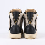 Giuseppe Zanotti High-top Sneakers Camouflage x Leather in Black, Size 40 EU