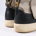 Giuseppe Zanotti High-top Sneakers Camouflage x Leather in Black, Size 40 EU