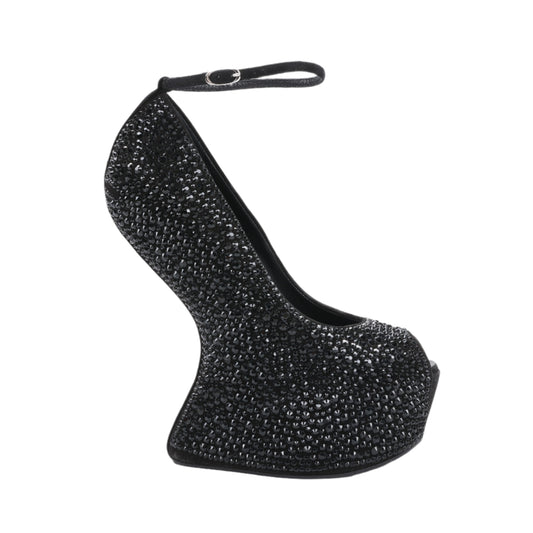 Giuseppe Zanotti Swarovski Crystal No-Heel Platform Wedges - Size 38 EU