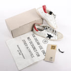 Golden Goose Super-Star Leather Sneakers in White/Red, Size 40 EU