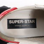 Golden Goose Super-Star Leather Sneakers in White/Red, Size 40 EU