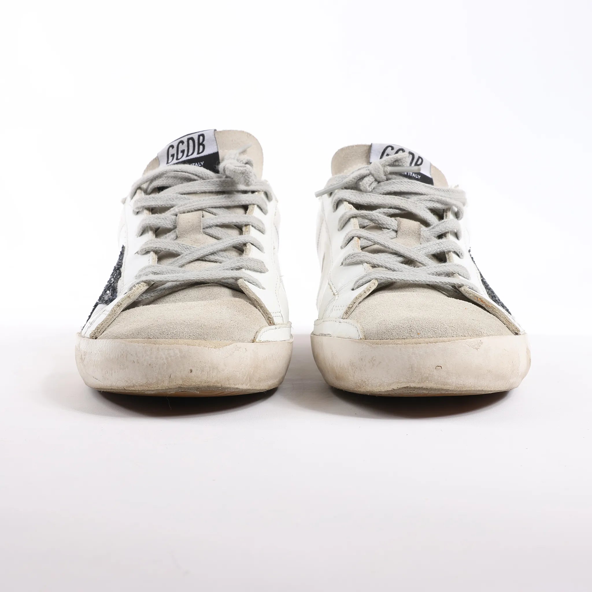 Golden Goose Super-Star Leather Sneakers in White/Red, Size 40 EU