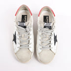 Golden Goose Super-Star Leather Sneakers in White/Red, Size 40 EU