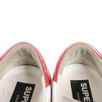 Golden Goose Super-Star Leather Sneakers in White/Red, Size 40 EU