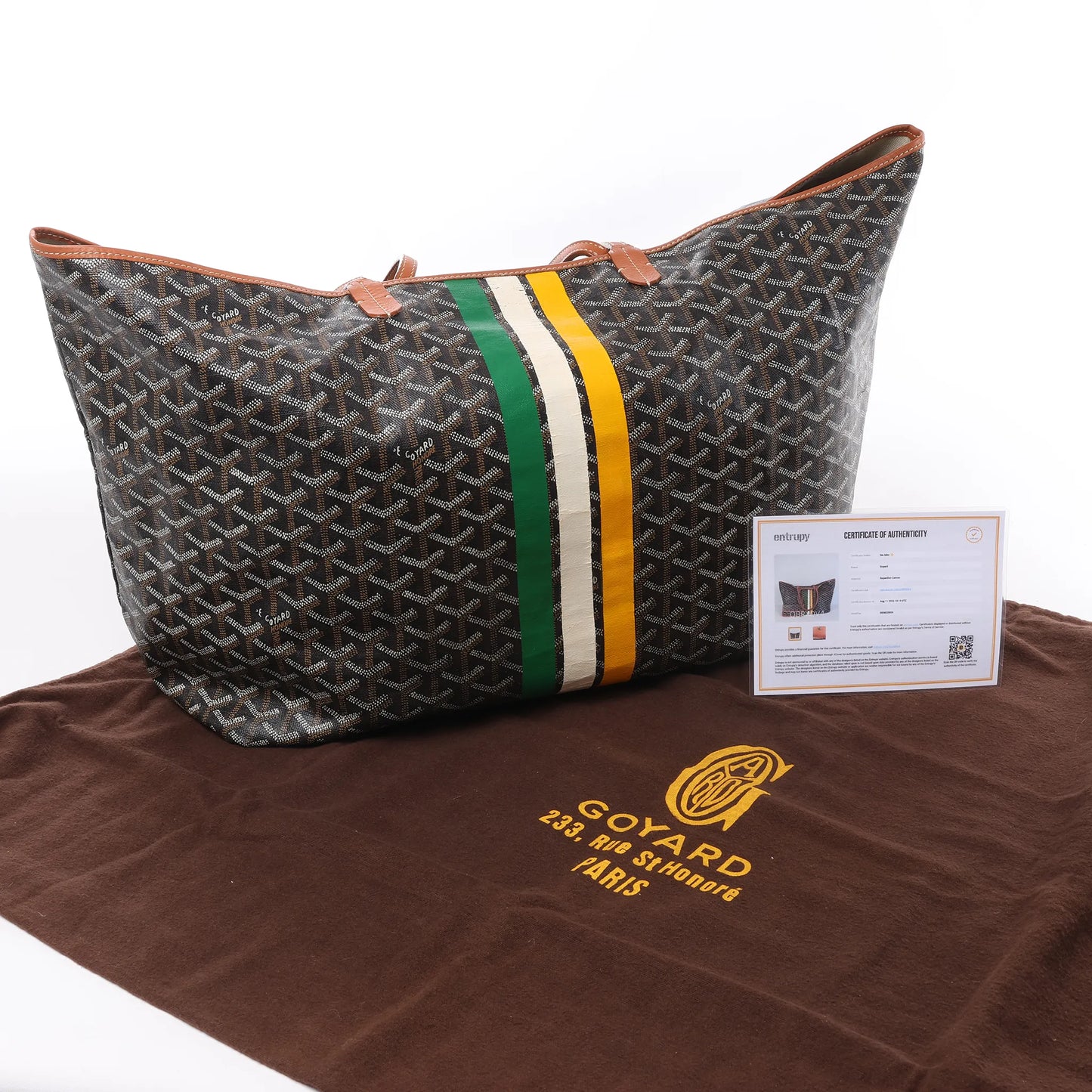 Sac bandoulière Goyard Saint Louis GM en PVC et cuir marron