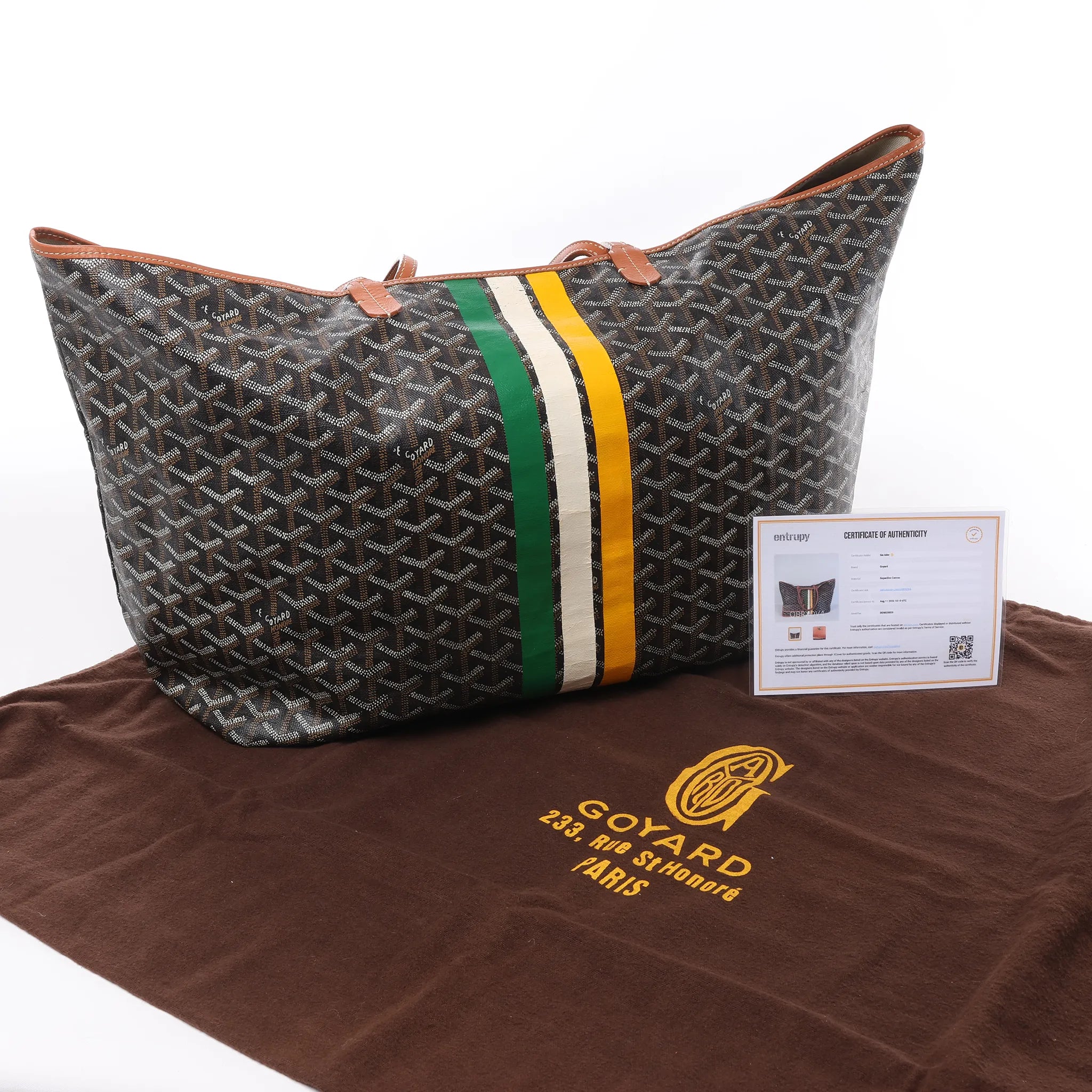 Goyard Saint Louis GM PVC & Leather Shoulder Bag in Brown