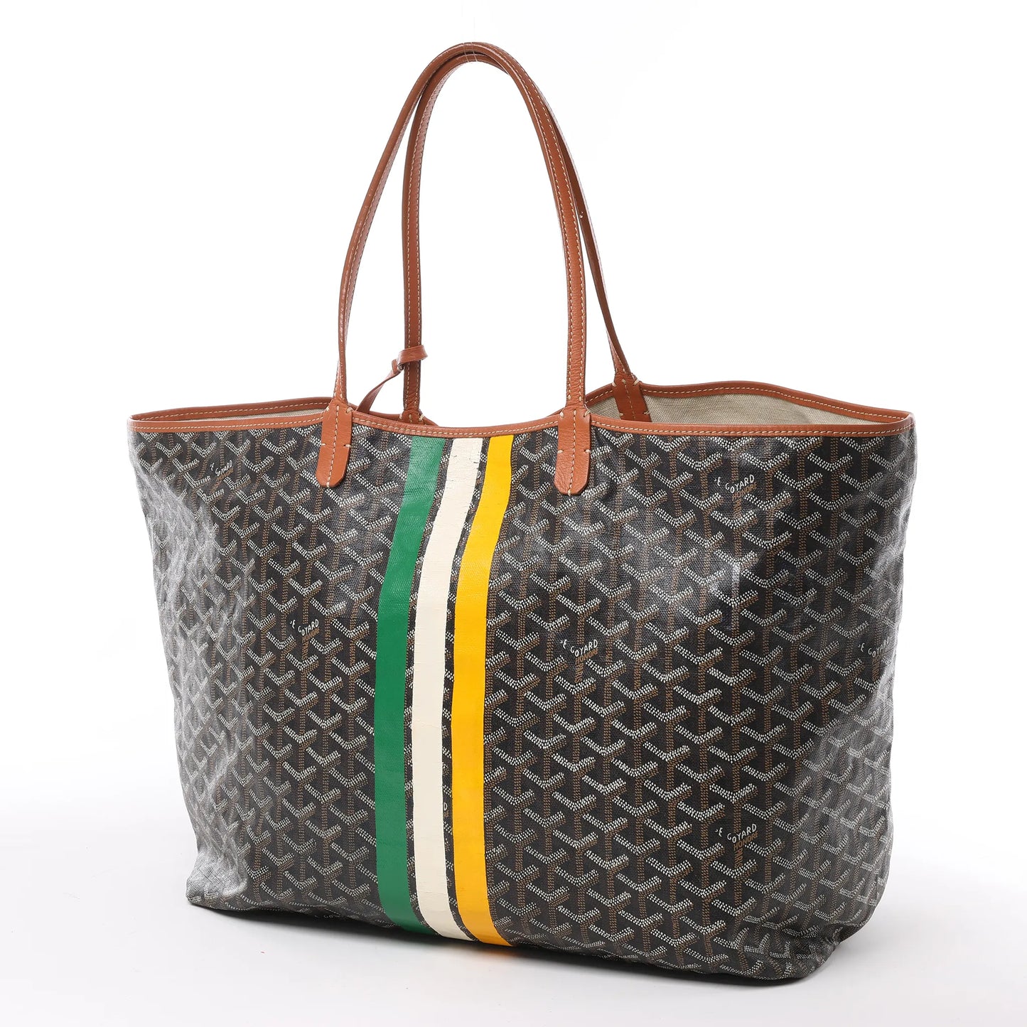 Goyard Saint Louis GM PVC & Leather Shoulder Bag in Brown