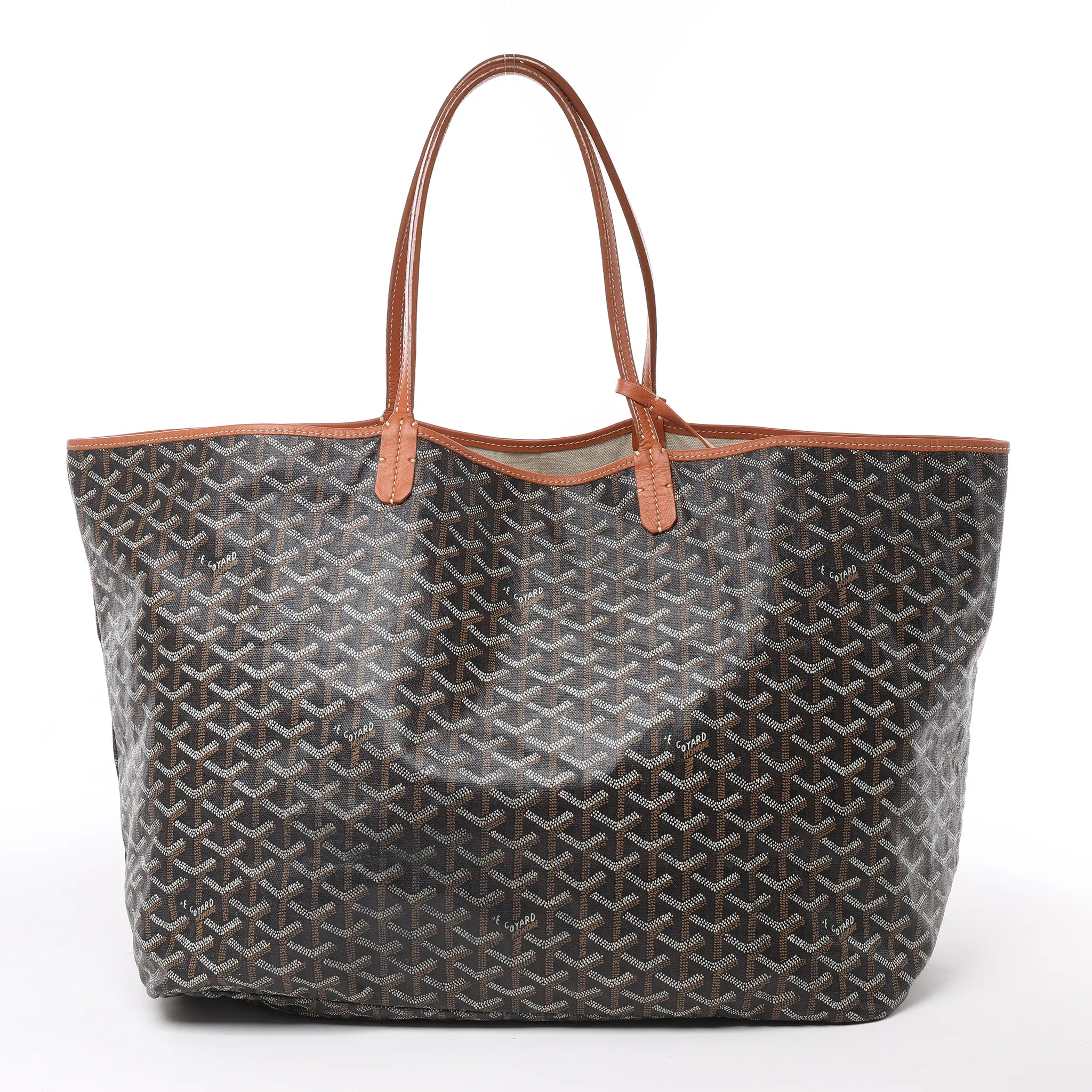 Goyard Saint Louis GM PVC & Leather Shoulder Bag in Brown