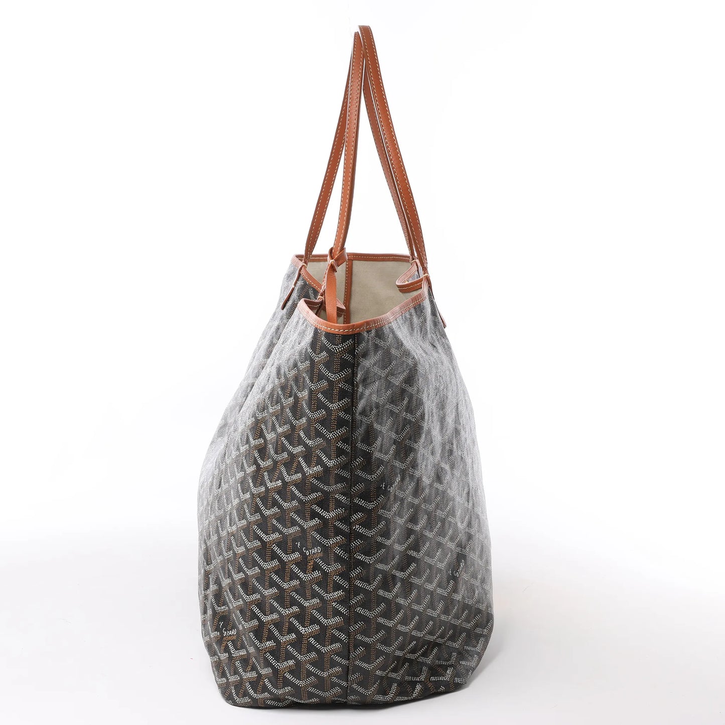 Sac bandoulière Goyard Saint Louis GM en PVC et cuir marron