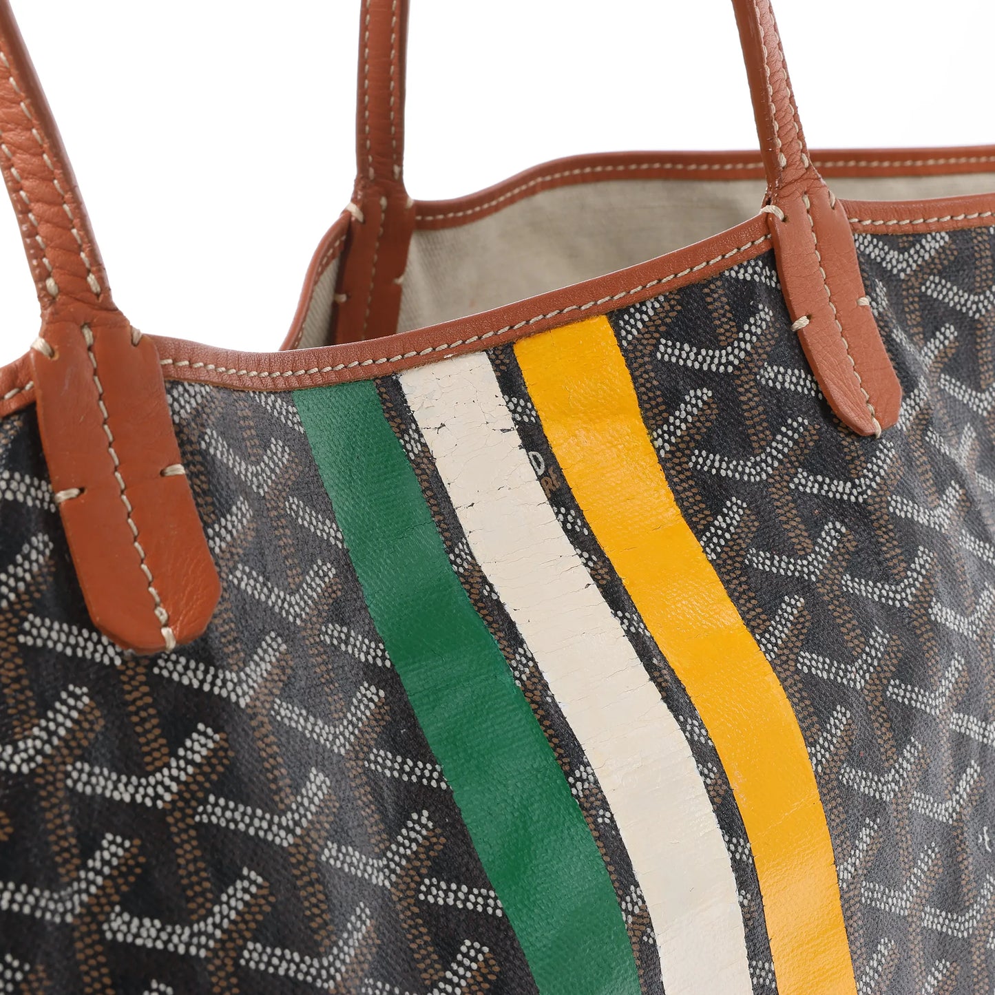 Sac bandoulière Goyard Saint Louis GM en PVC et cuir marron