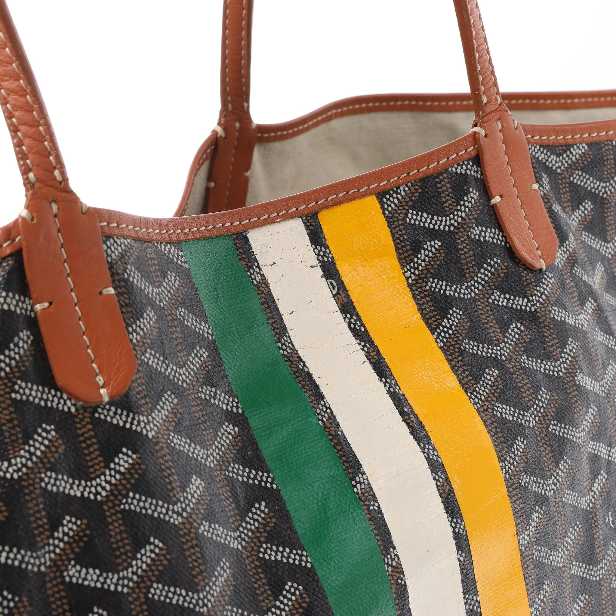 Goyard Saint Louis GM PVC & Leather Shoulder Bag in Brown