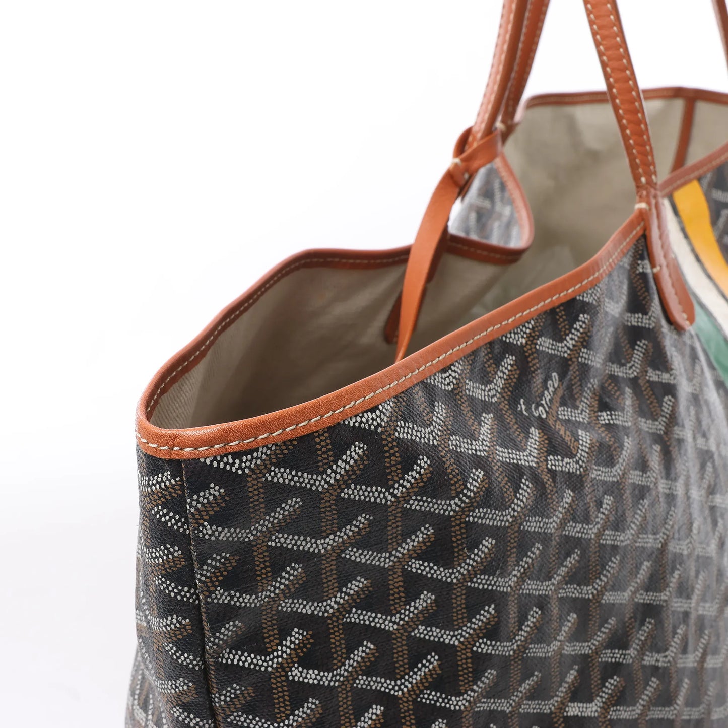 Sac bandoulière Goyard Saint Louis GM en PVC et cuir marron