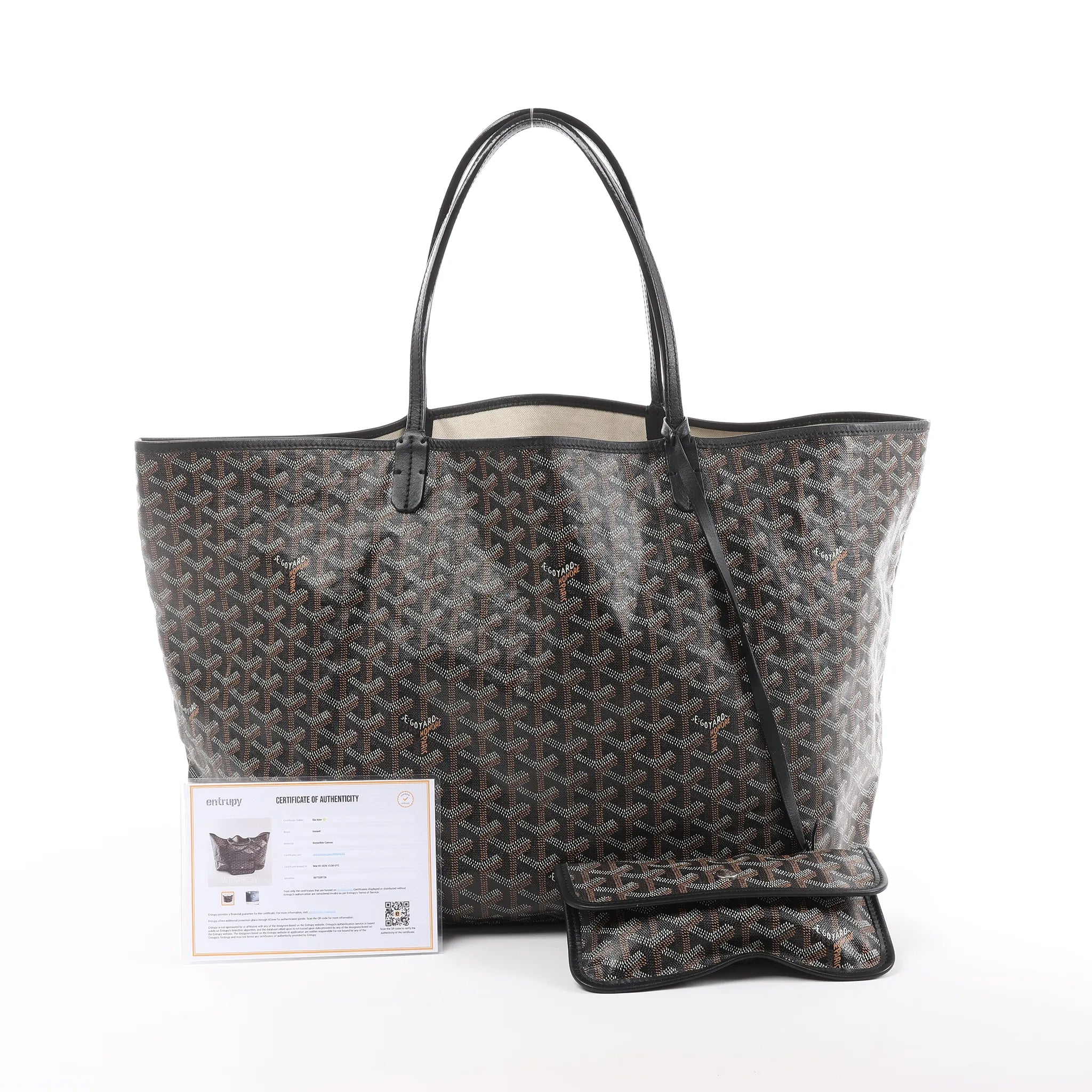Goyard Saint Louis GM PVC & Leather Shoulder Bag in Brown