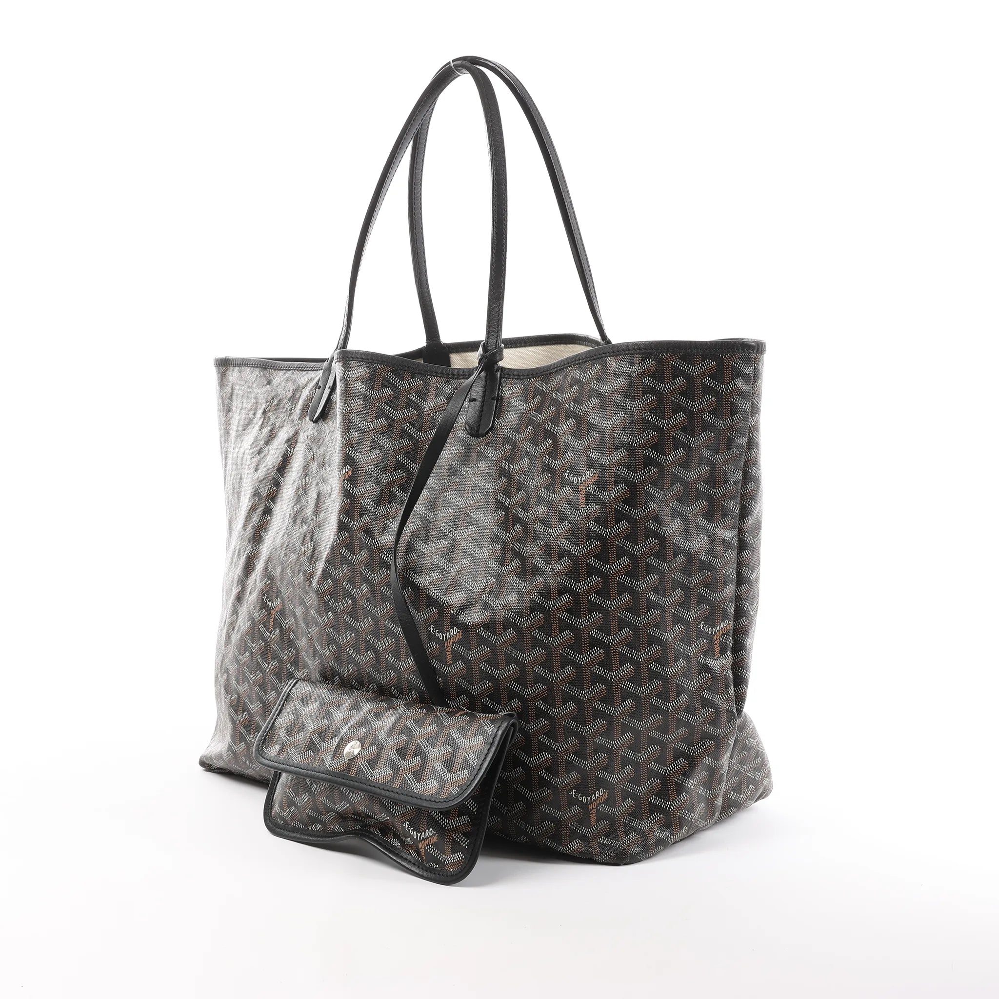 Goyard Saint Louis GM PVC & Leather Shoulder Bag in Brown