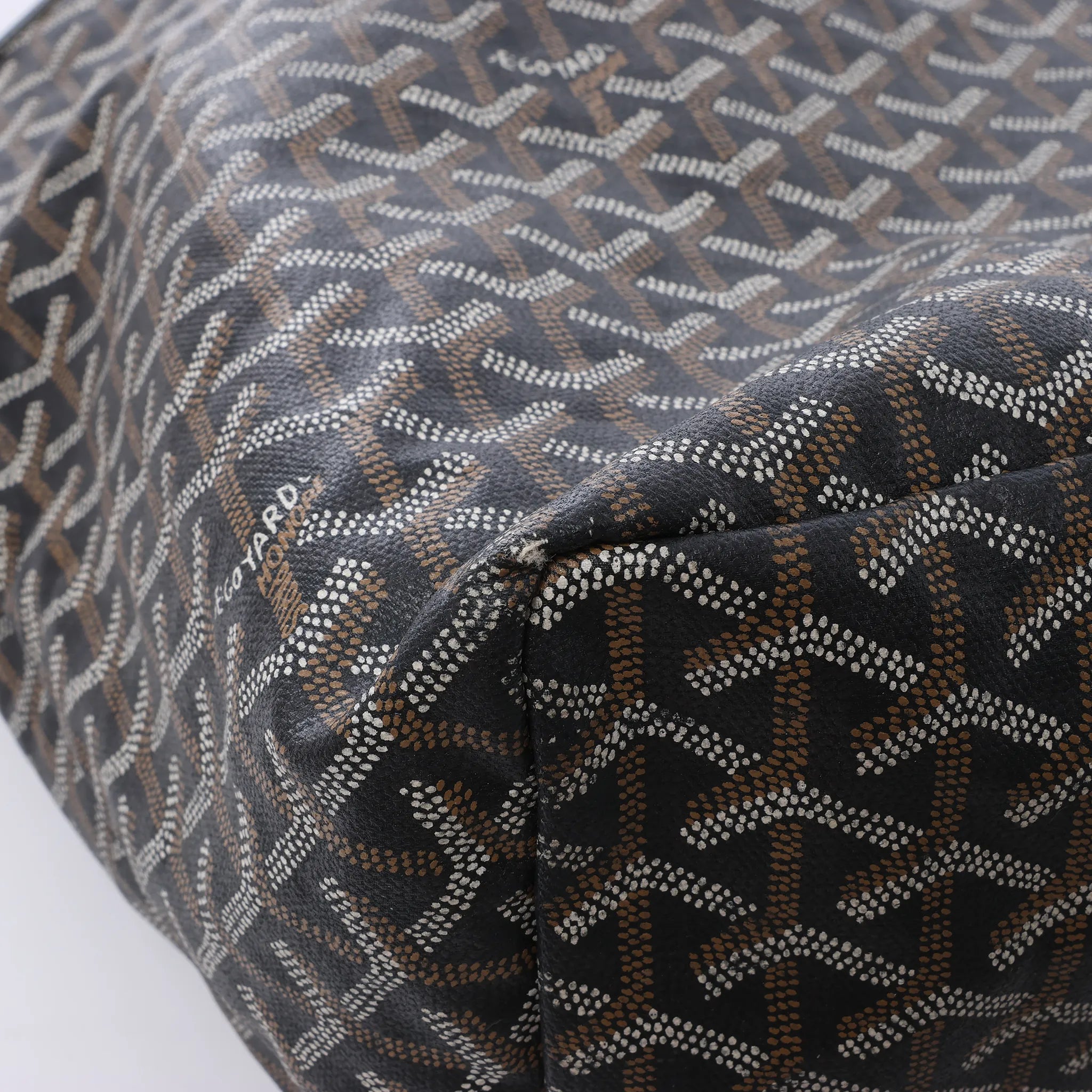 Goyard Saint Louis MM PVC & Leather Shoulder Bag in Black