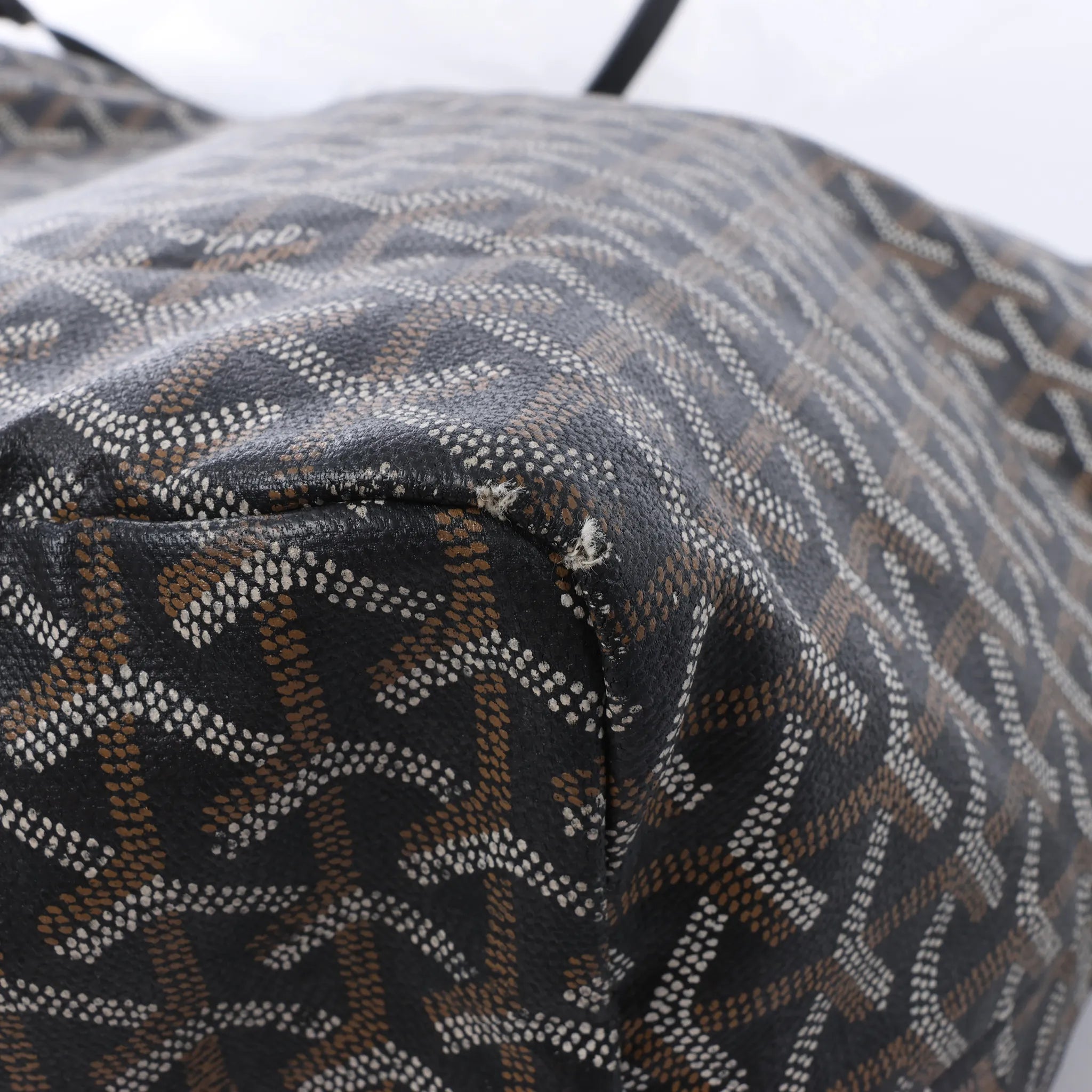 Goyard Saint Louis MM PVC & Leather Shoulder Bag in Black