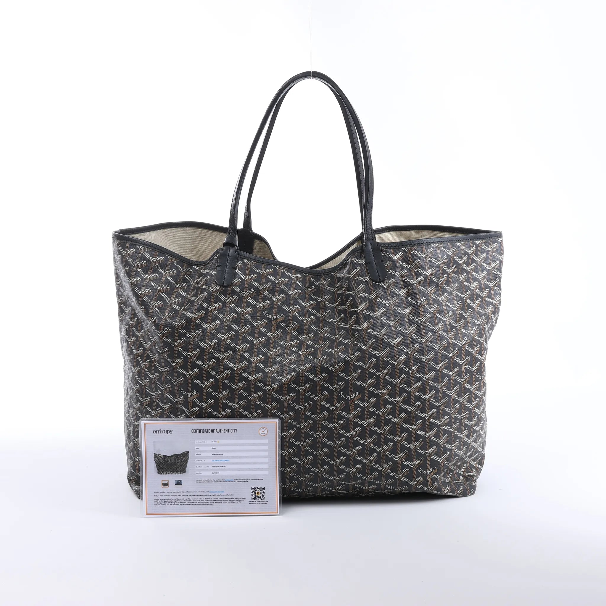Goyard Saint Louis MM PVC & Leather Shoulder Bag in Black