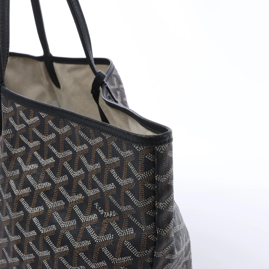 Goyard Saint Louis MM PVC & Leather Shoulder Bag in Black