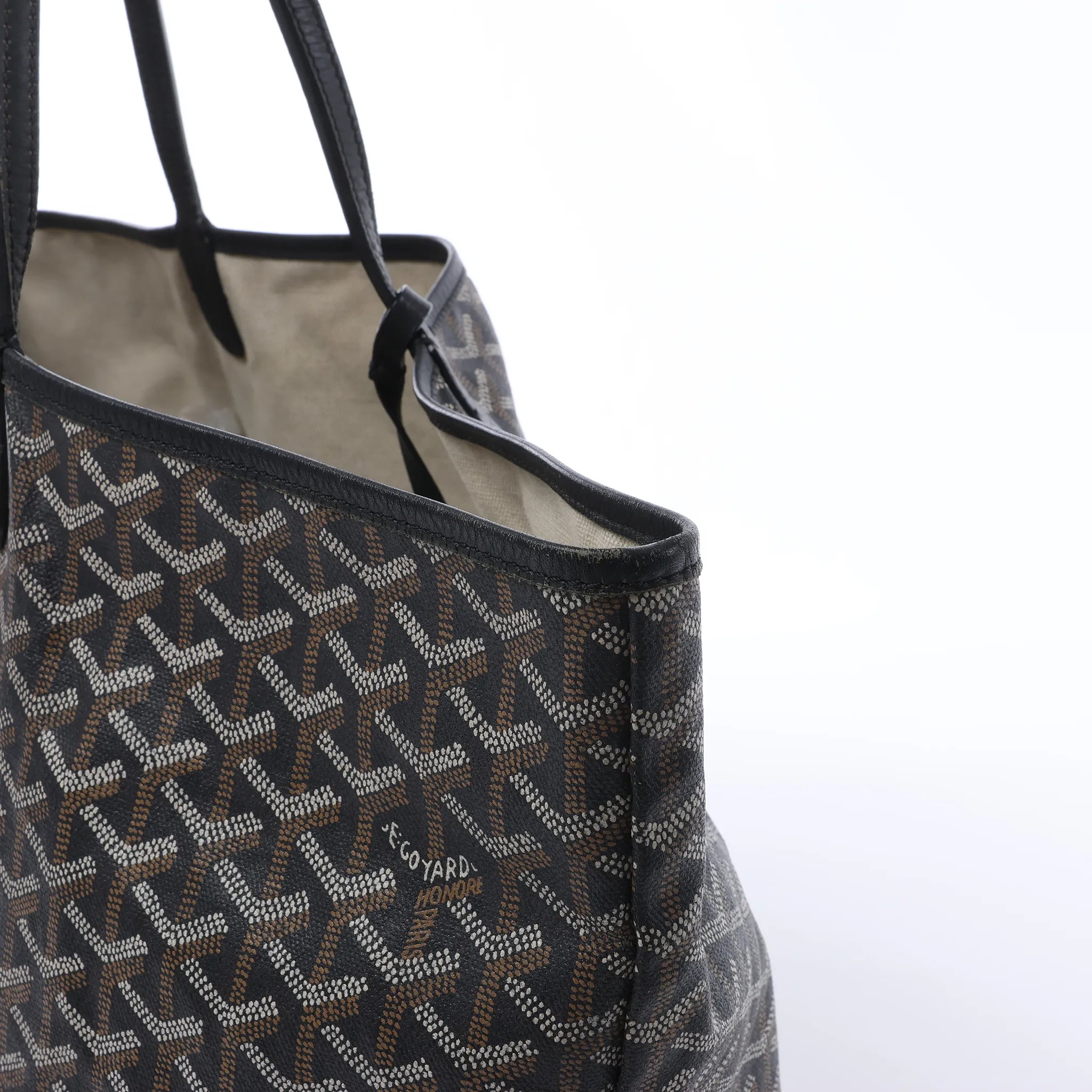 Goyard Saint Louis MM PVC & Leather Shoulder Bag in Black