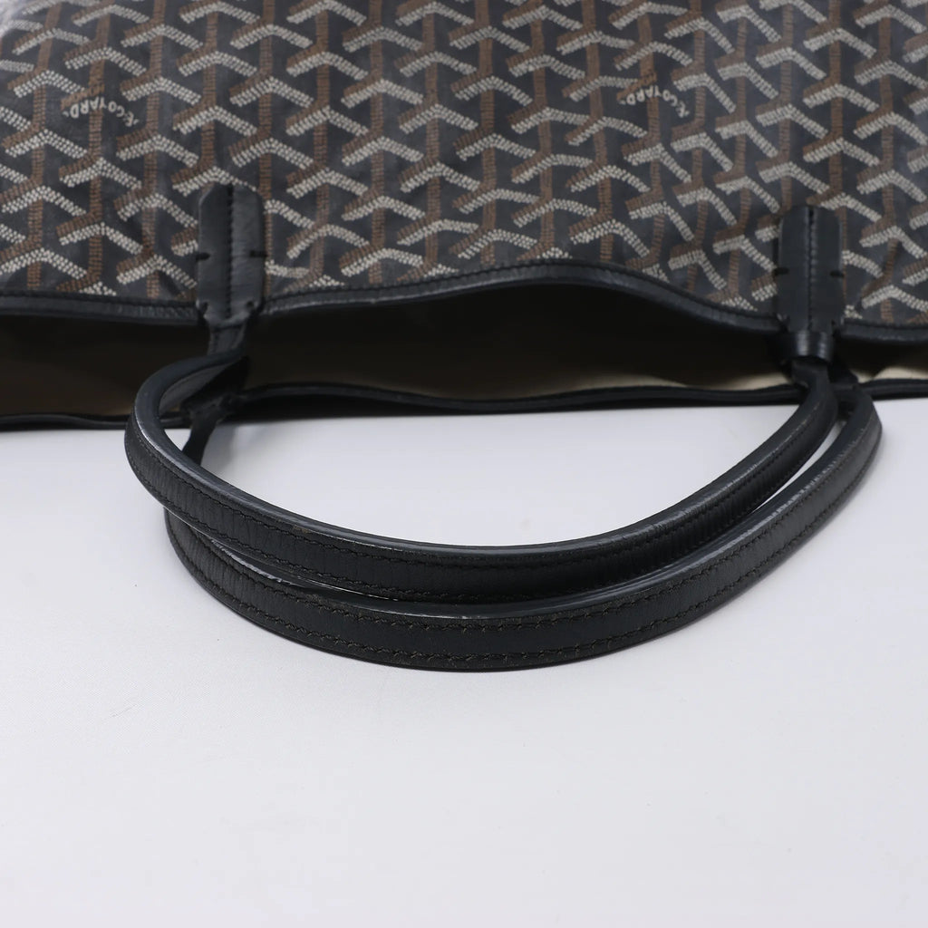 Goyard Saint Louis MM PVC & Leather Shoulder Bag in Black