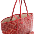Goyard Saint Louis PM PVC & Leather Tote Shoulder Bag in Red
